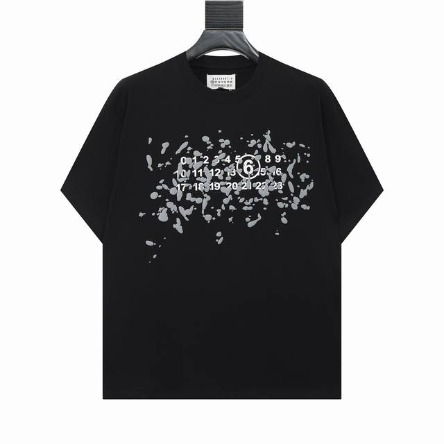 High version Maisonmargiela Mm6 foam digital print short sleeves, unisex. Full o