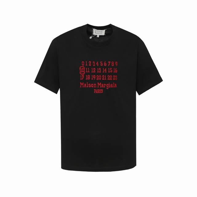 High version Maisonmargiela Margiela embroidered digital letters short sleeves,