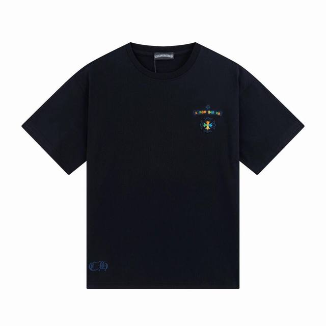 High version Chrome Hearts overlapping horseshoes heavy embroidered short sleeve