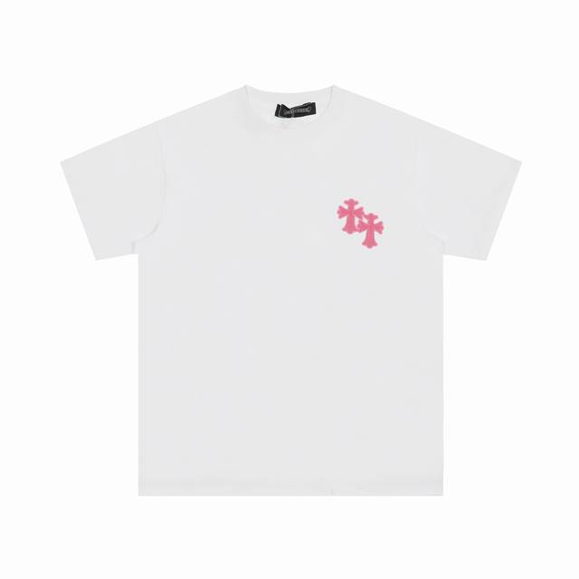 High version Chrome Hearts pink leather embroidered horseshoe small iron label s