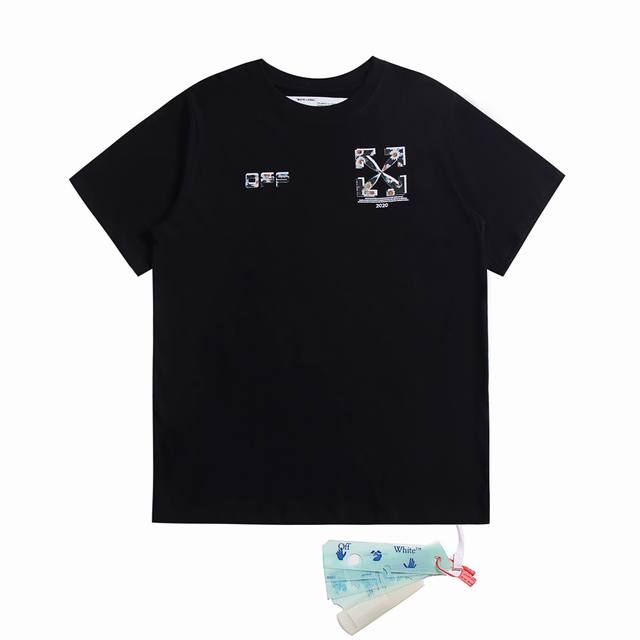 High version Off-White daisy arrow print round neck short-sleeved T-shirt! Unise