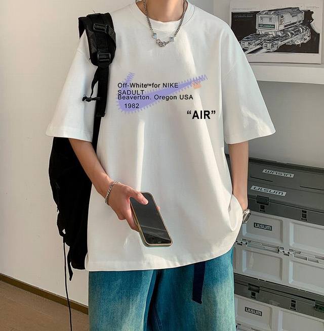 New arrival Nike Air overseas limited edition printed loose short-sleeved T-shir