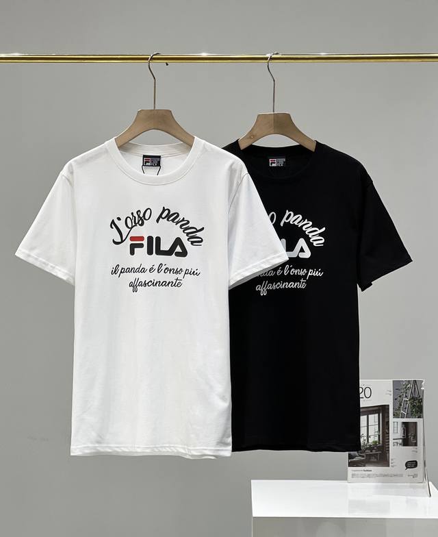 New arrival!!! Fila Logo classic print casual loose couple short-sleeved T-shirt