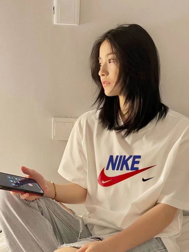 High-quality drop-shoulder short-sleeved Nike spring and autumn new models with