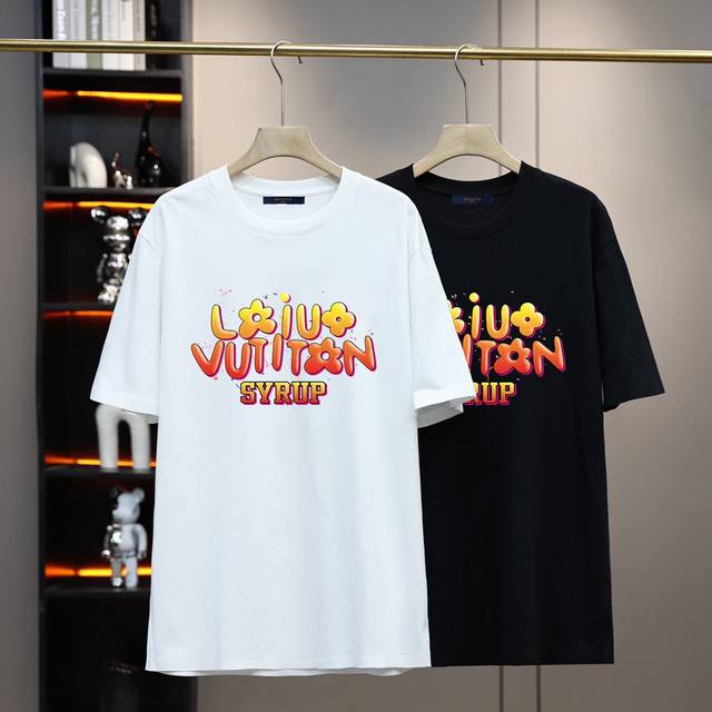 Lv Louis new couple basic casual T-shirt round neck short sleeve simple versatil