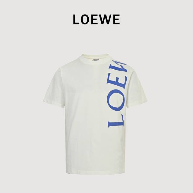 Loewe 25Ss short-sleeved shirt with large logo print The fabric is made of 240g