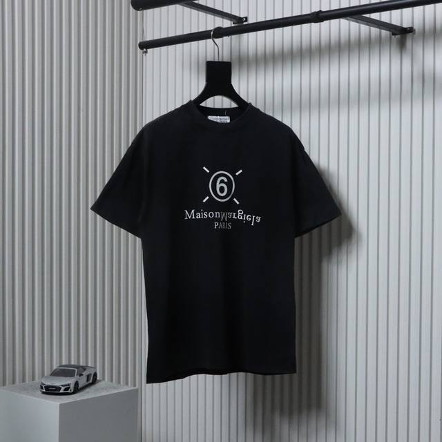 Maison Margiela 25Ss washed letter short-sleeved T-shirt fabric is custom-woven