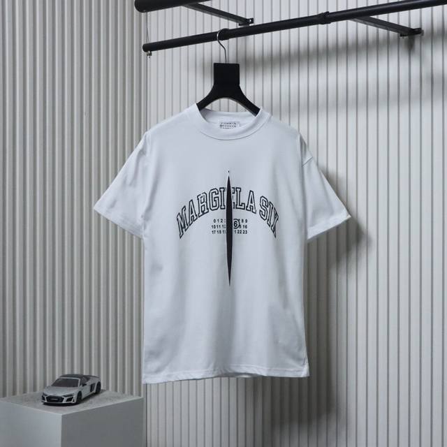 Maison Margiela 25Ss slit printed short-sleeved T-shirt fabric is custom-woven a