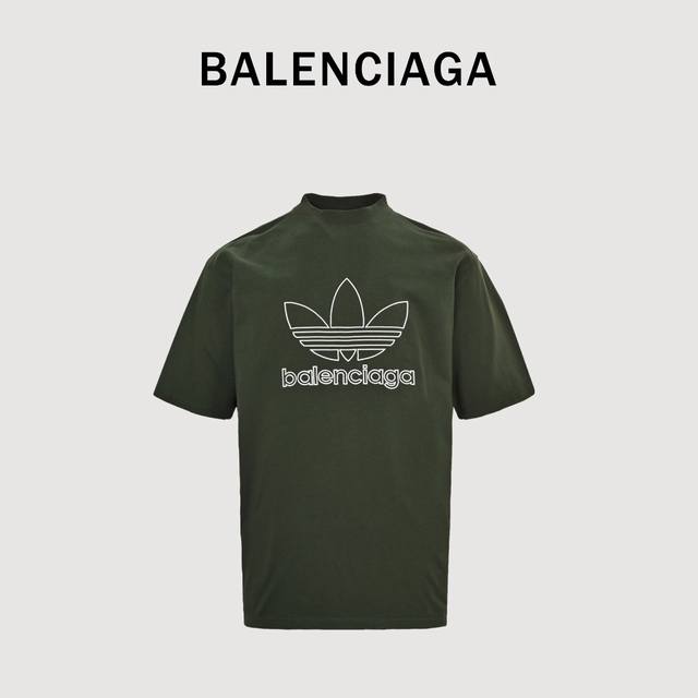 Adidas Balenciaga co-branded embroidered pullover short-sleeved loose version un