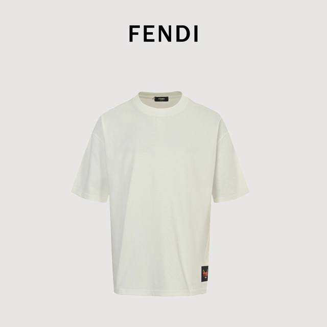 Fendi 25Ss hem label short-sleeved T-shirt The fabric is made of customized 240G