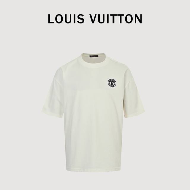Louis Vuitton Lv 25Ss embroidered circle short-sleeved T-shirt The fabric is mad
