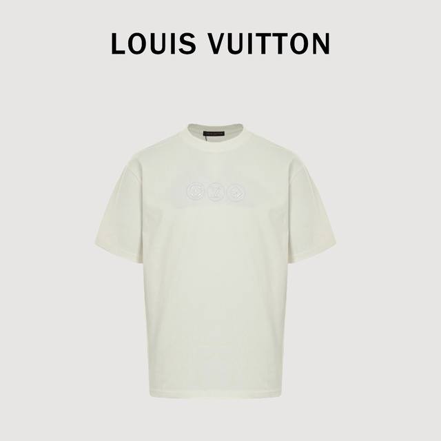 Louis Vuitton Lv 25Ss embroidered three-flower short-sleeved T-shirt The fabric
