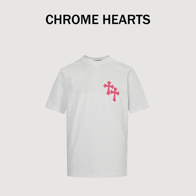Chrome Hearts Chrome Hearts pink cross short-sleeved T-shirt Custom-made and dye