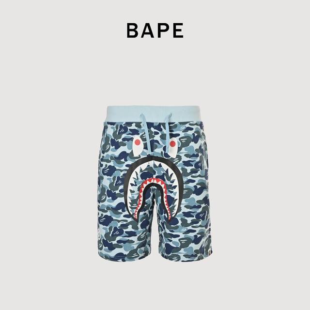 Bape camouflage shark mouth shorts Made of high-quality high-woven pure cotton f