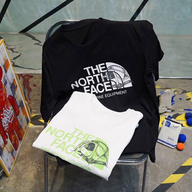 The North Face The North Face 23 summer new letter tent print short-sleeved coup