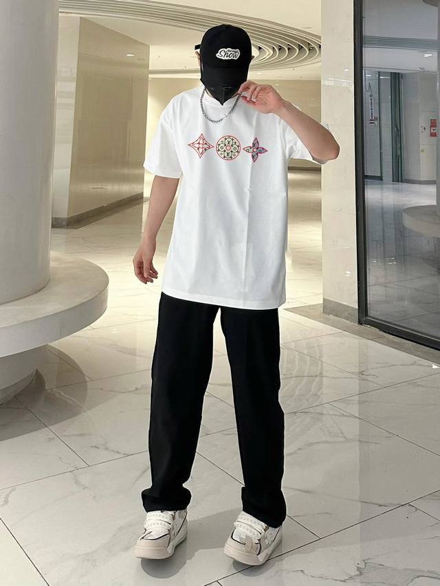 New arrival! Lv summer new round neck short sleeve T-shirt! Same style for men a