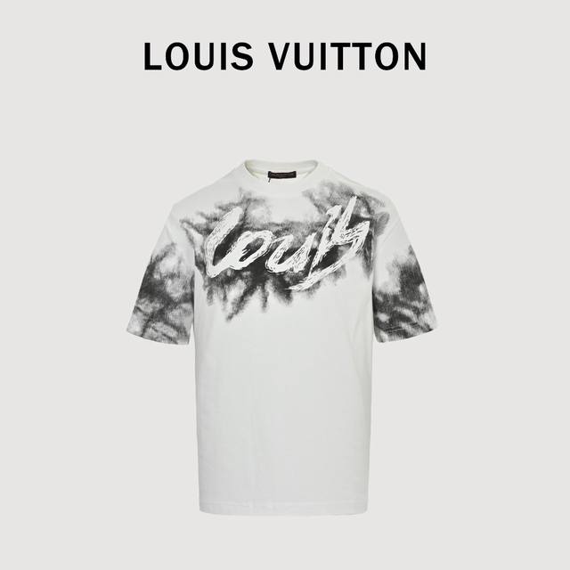 Louis Vuitton 25Ss graffiti hand-painted letters rendering print short sleeves T