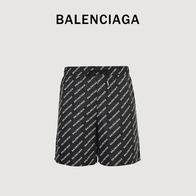 Balenciaga 25Ss full print barrage shorts Beach travel essential casual shorts!