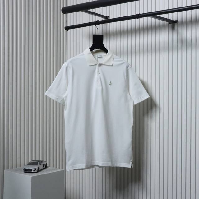 Burberry 25Ss Wheat Horse Embroidery Polo Short Sleeve is made of pearl mesh cot