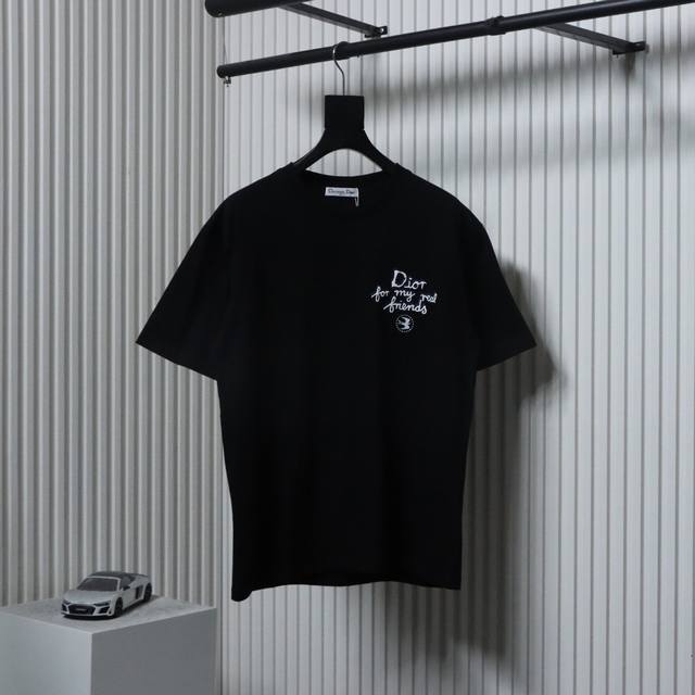 Dior 25Ss front and back letter foam printed short sleeves Dior 2025 new classic