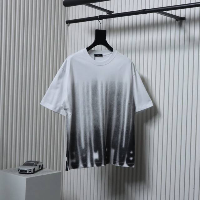 Balenciga 24Ss ink-and-wash tassel print short sleeves Standard Konli direct-inj