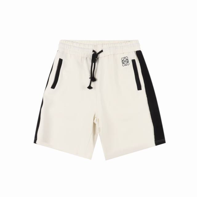 Loewe 25Ss small logo color-blocked ribbon embroidered knitted shorts 2025 lates
