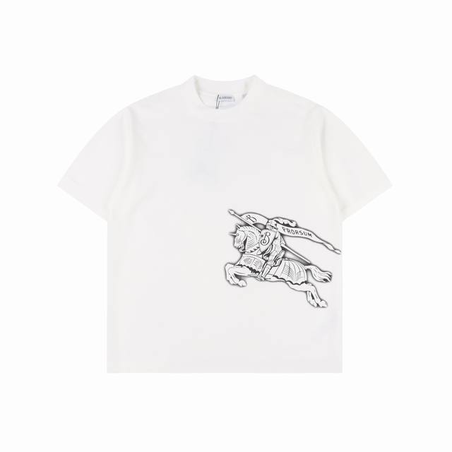 Burberry 25Ss Sketch Horse Short Sleeve T-shirt The fabric is made of customized