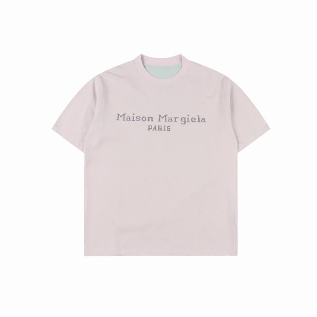 Maison Margiela 25Ss double-sided embroidered short-sleeved T-shirt The fabric i