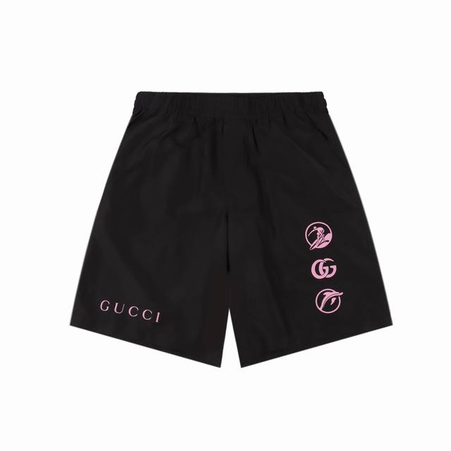 Gucci 25Ss ski logo contrast shorts Customized lyocell fabric, 3D three-dimensio