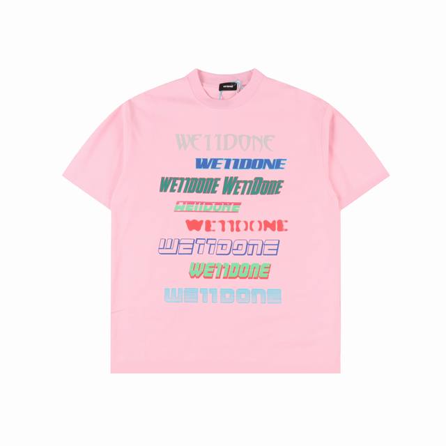 We11Done Star-style luminous bullet screen letter print candy color short-sleeve