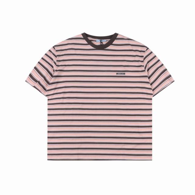 Prada 25Ss pink striped short sleeves The original version was purchased for 850