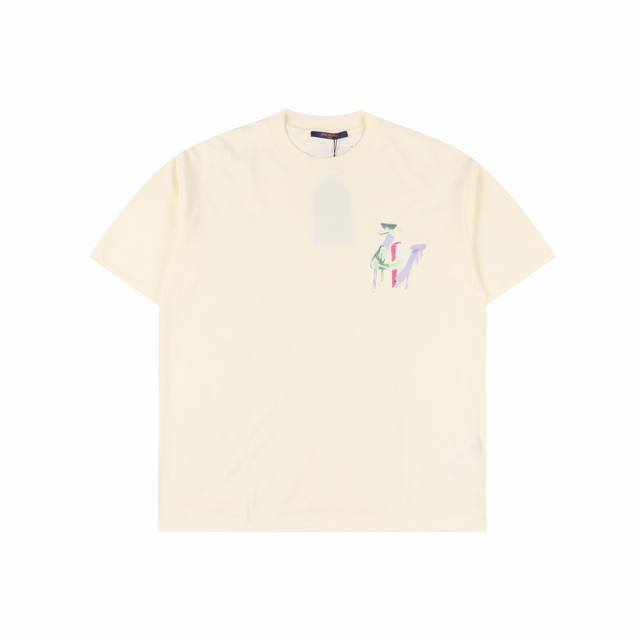 Louis Vuitton 23Ss Melted Hand-painted Graffiti Letters Printed Short Sleeves Cu