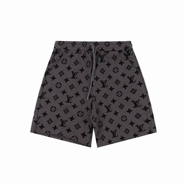 Louis Vuitton 24Ss Monogram Flocked Full Logo Shorts Machine washing is strictly