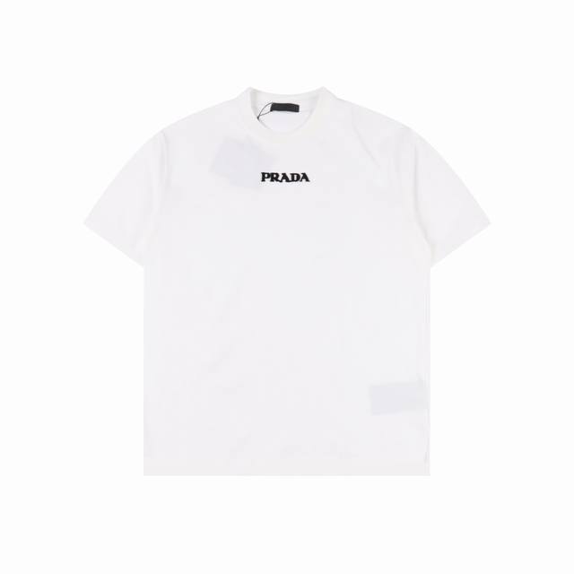 Prada 3D Toothbrush Embroidery Short Sleeve Selected long-staple cotton yarn, 26