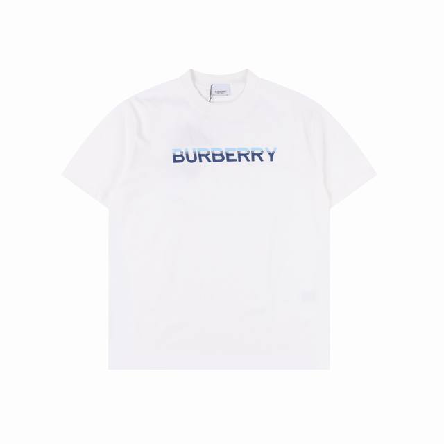 Burberry two-tone three-dimensional embroidered slogan short sleeves Selected lo