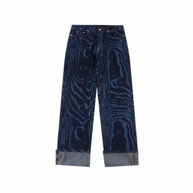 Louis Vuitton Lv blue laser dark pattern denim trousers The original version was