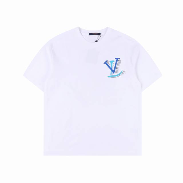 Louis Vuitton 24Ss hand-painted rabbit print short sleeves Lv back hand-painted