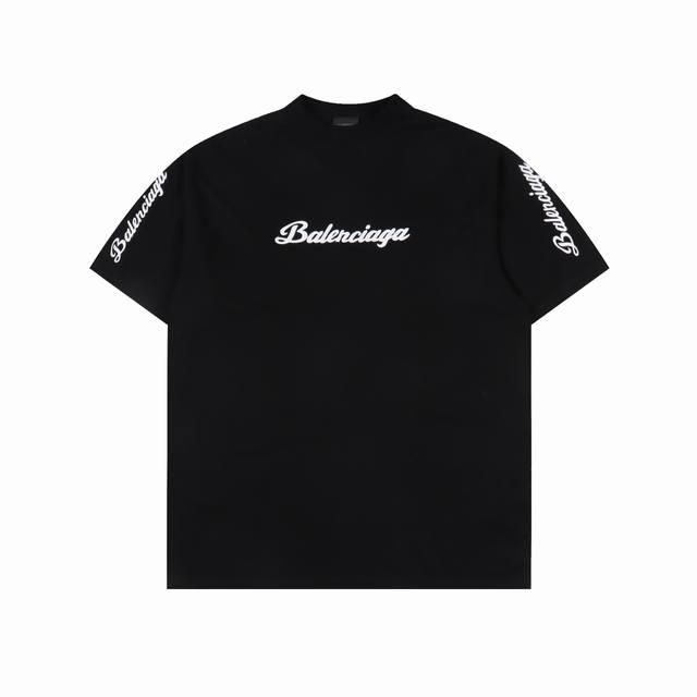 Balenciaga handwritten letter embroidered pullover short sleeves Size: Xs. SML X
