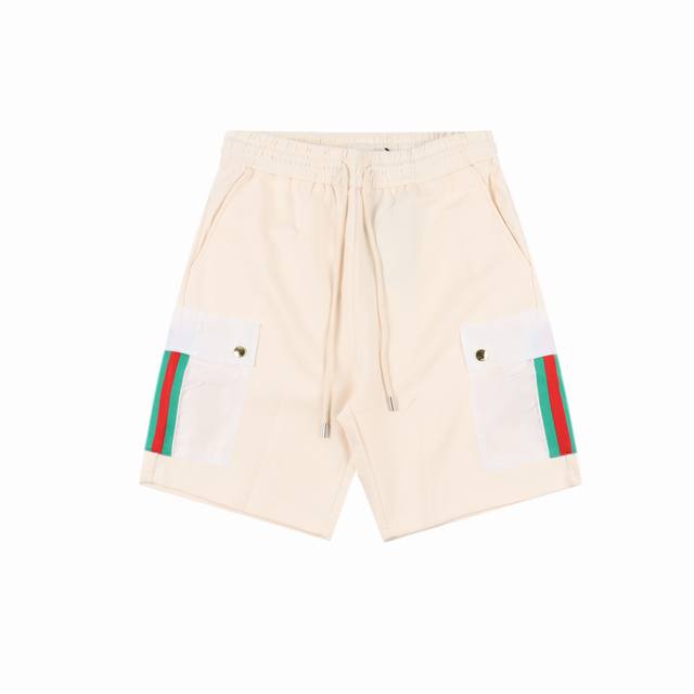 Gucci red and green webbing side pocket casual shorts Summer temperament outfit,