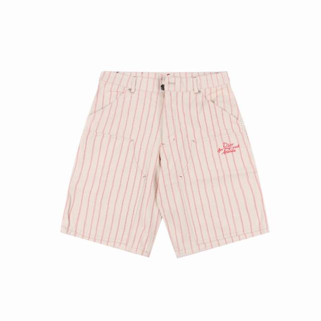 Dior 25Ss pocket stripe letter shorts With French elegance as the background, th