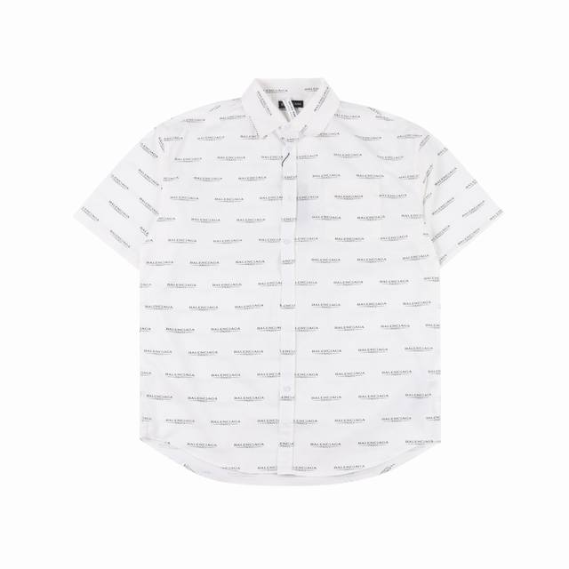 Balenciaga short-sleeved shirt with letter print, short sleeves, purchased from