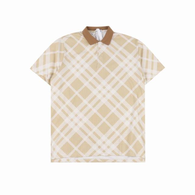 Burberry's new checkered short-sleeved Polo shirt is made of cotton pique mesh f
