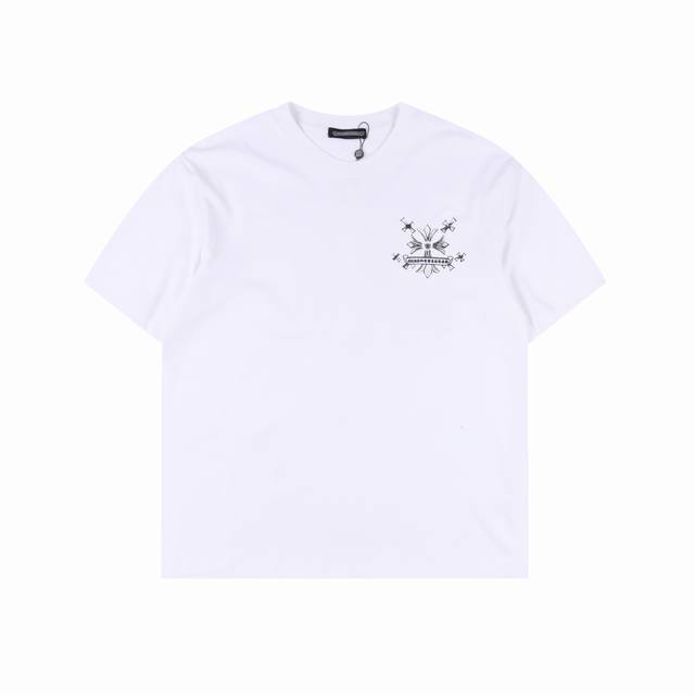 Chrome Hearts 25Ss Sanskrit cross distressed print short sleeves The fabric is m