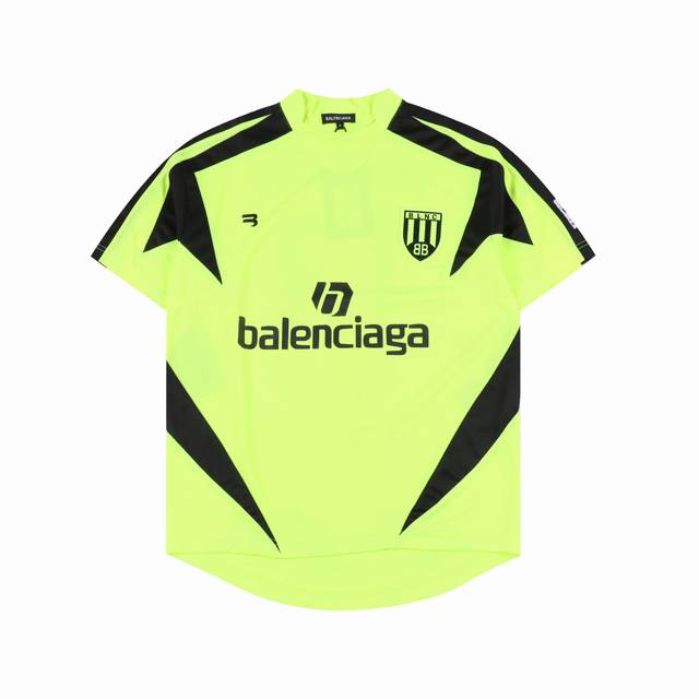 Balenciaga classic show style football print short-sleeved T-shirt The mesh of t