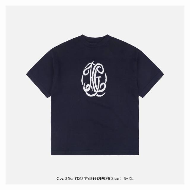 Givenchy 25Ss floral letter knitted short sleeves Using double-sided two-color j