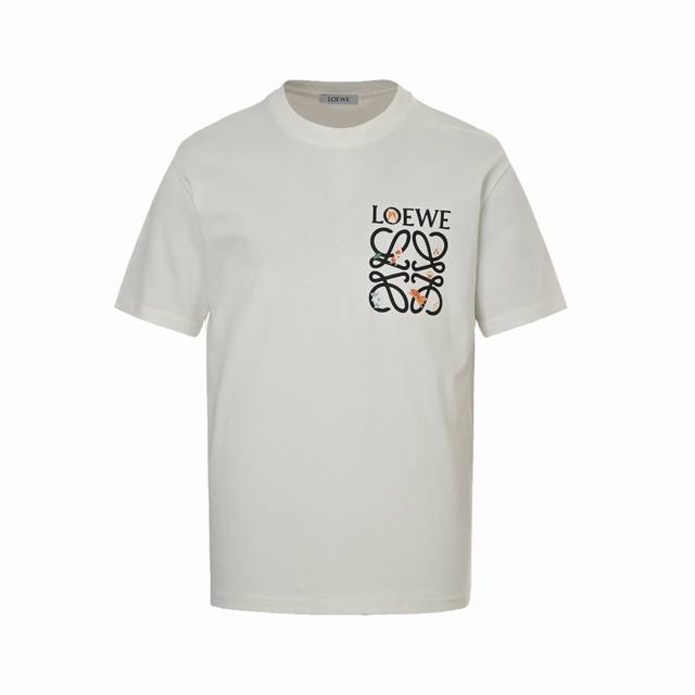 Loewe 25Ss chest printed logo short sleeves Customized 250G high-weight knitted