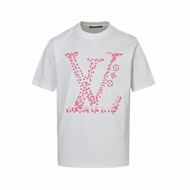 Louis Vuitton 25Ss 3D Letter Logo Printed Short Sleeves Custom made 300G double