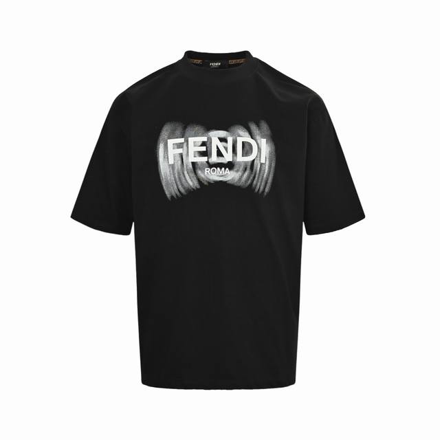 Fendi 25Ss Rendered Letter Logo Printed Short Sleeves Made of high-quality fabri
