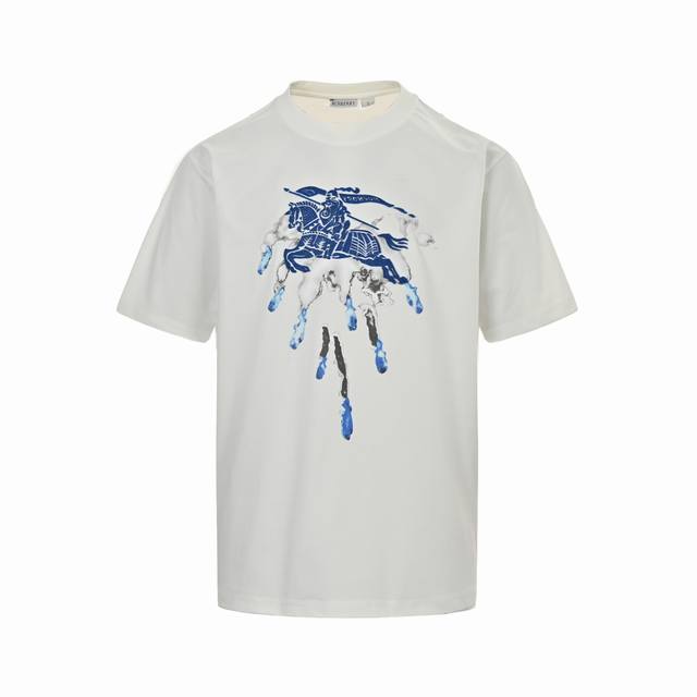 Burberry 25Ss ink-splashed toothbrush embroidered warhorse short-sleeved plain c