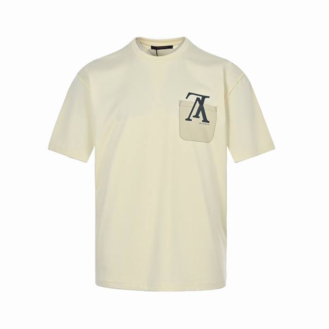 Louis Vuitton 22Ss fake pocket letter print short sleeves Lv's design this year